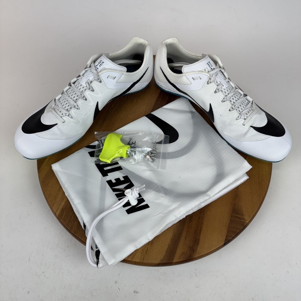 New NWOB Mens Nike Zoom Rival Sprint White Spiked Track Running Shoes Size 14 - Picture 6 of 9
